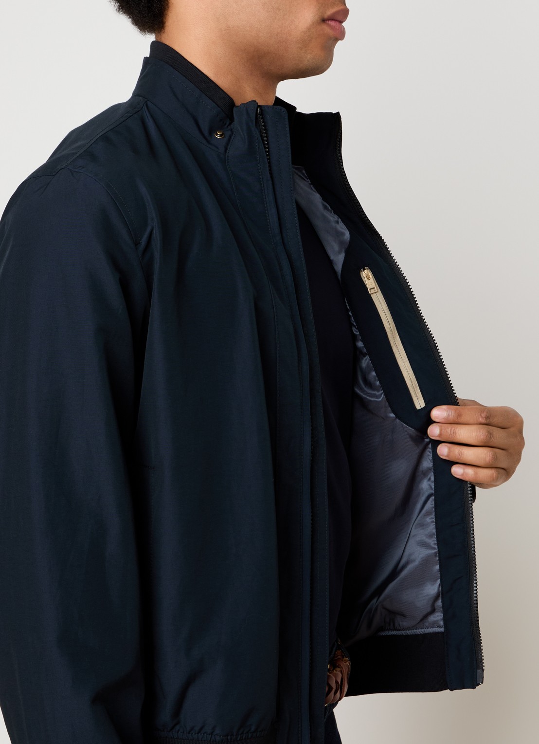 Woolrich Jack met logo en steekzakken - detail 4 donkerblauw
