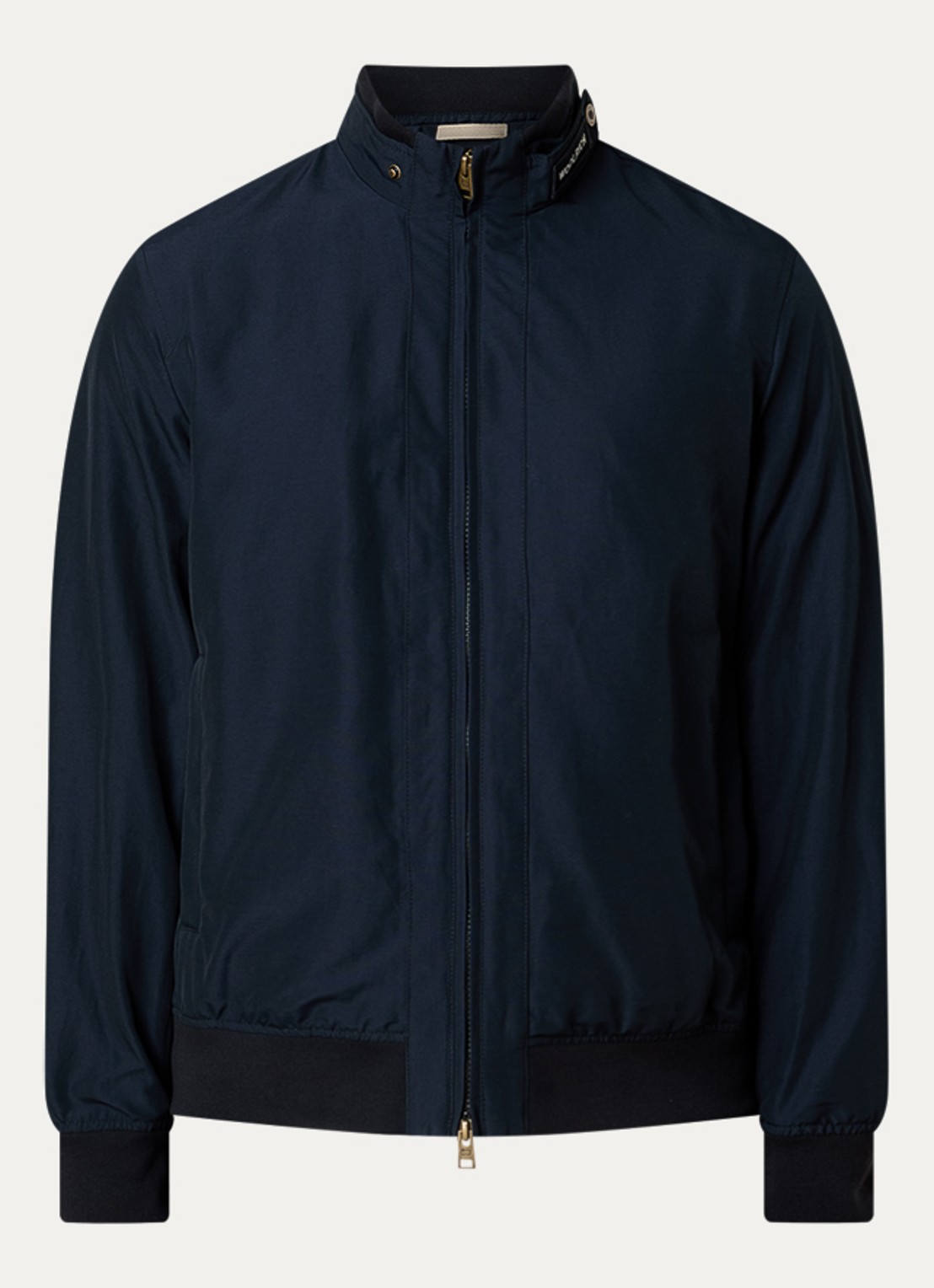 Woolrich Jack met logo en steekzakken - voorkant donkerblauw