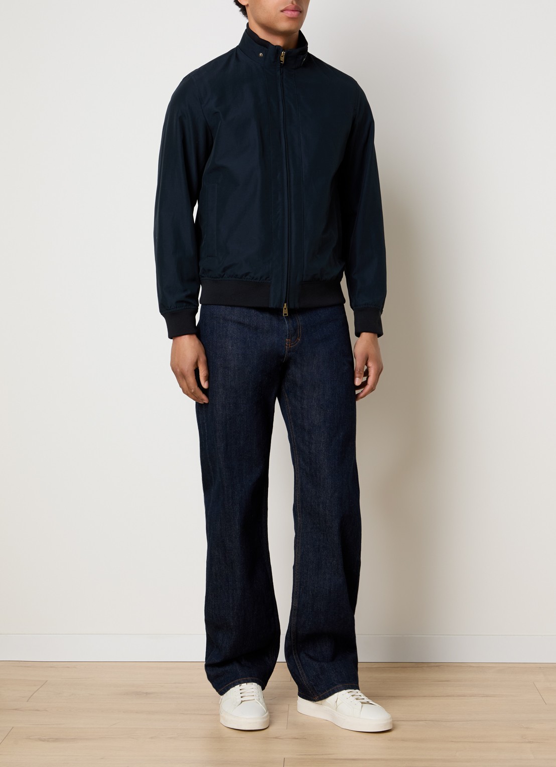 Woolrich Jack met logo en steekzakken - voorkant 2 donkerblauw
