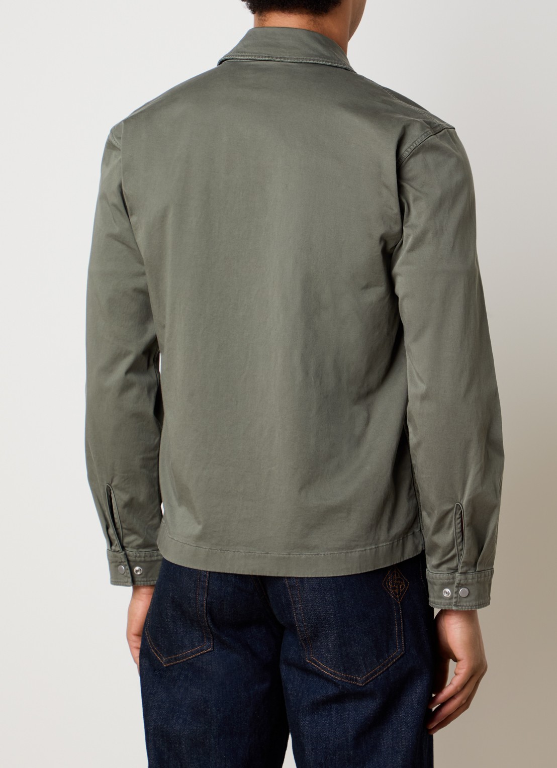 Woolrich Jack met steekzakken - achterkant olijfgroen