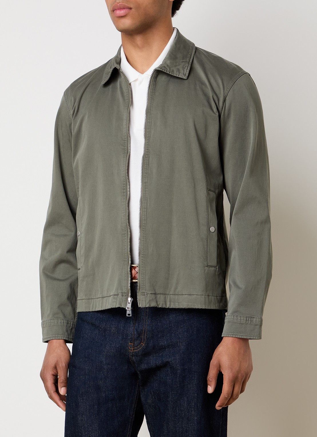 Woolrich Jack met steekzakken - detail 2 olijfgroen