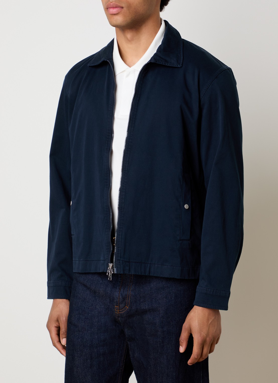 Woolrich Jack met steekzakken - detail 4 donkerblauw