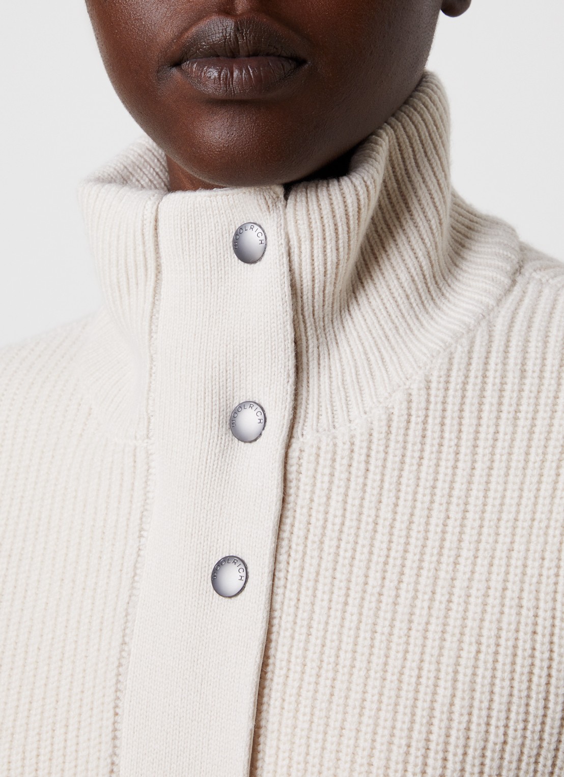 Woolrich Jack van wol met steekzakken - detail 3 gebroken wit