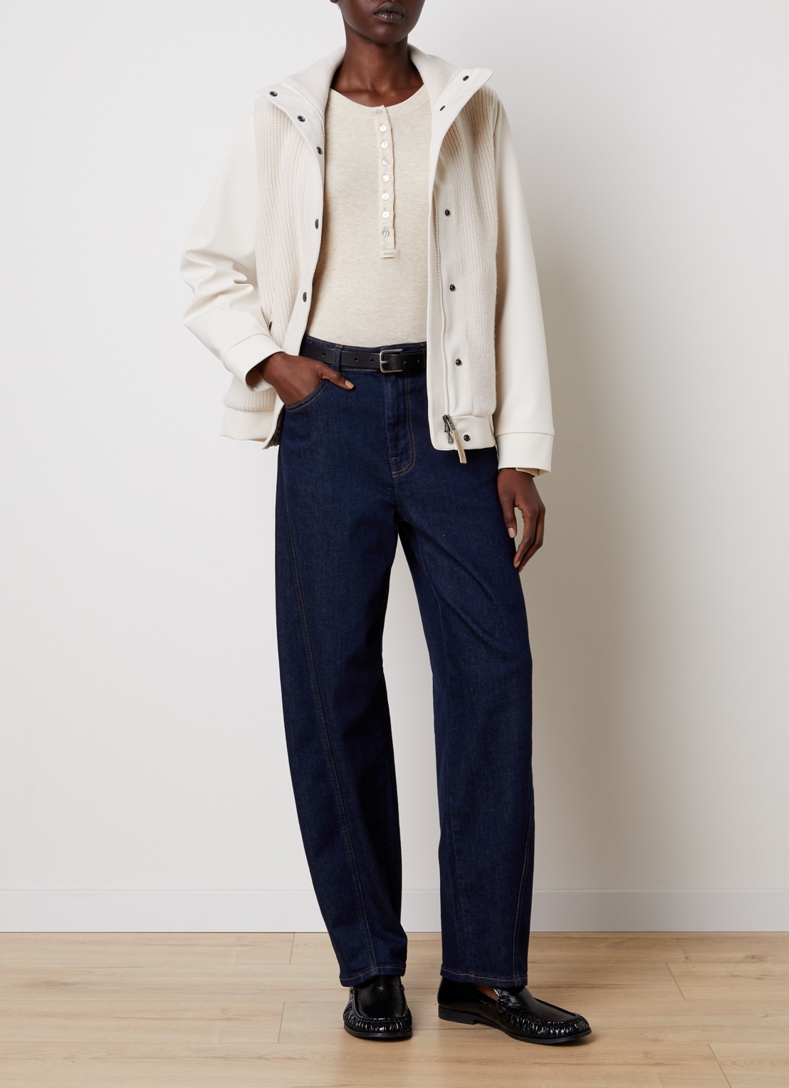 Woolrich Jack van wol met steekzakken - voorkant 5 gebroken wit