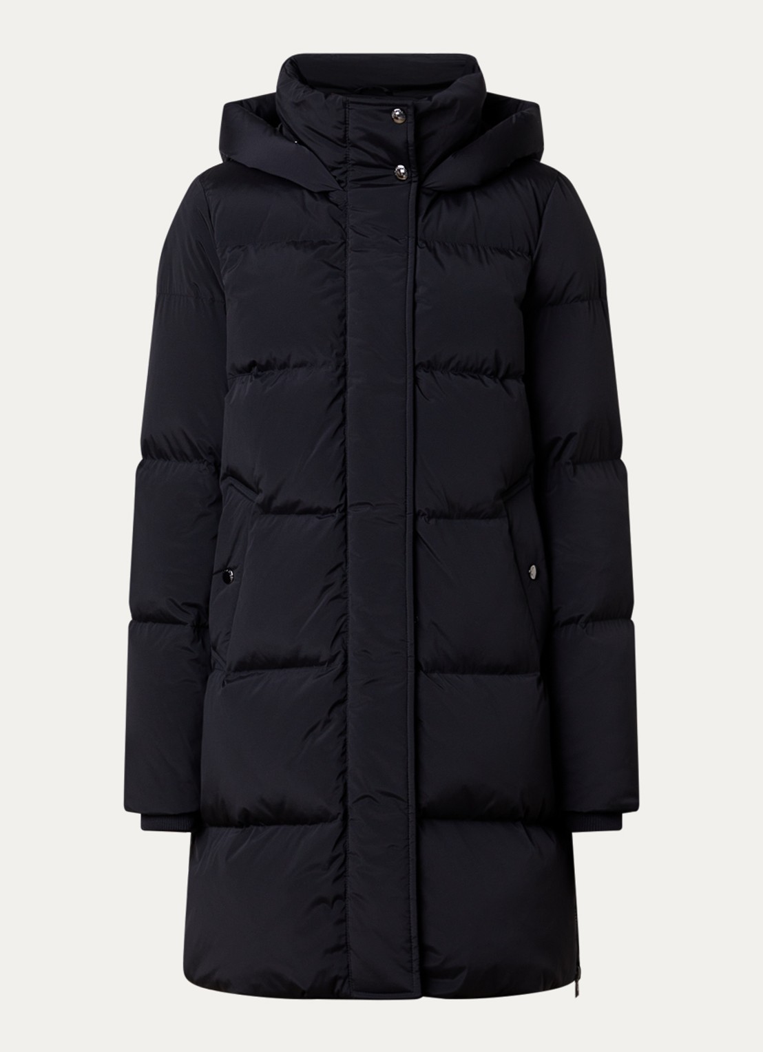 Woolrich Kelly gewatteerde parka met donsvulling en steekzakken - voorkant 2 zwart