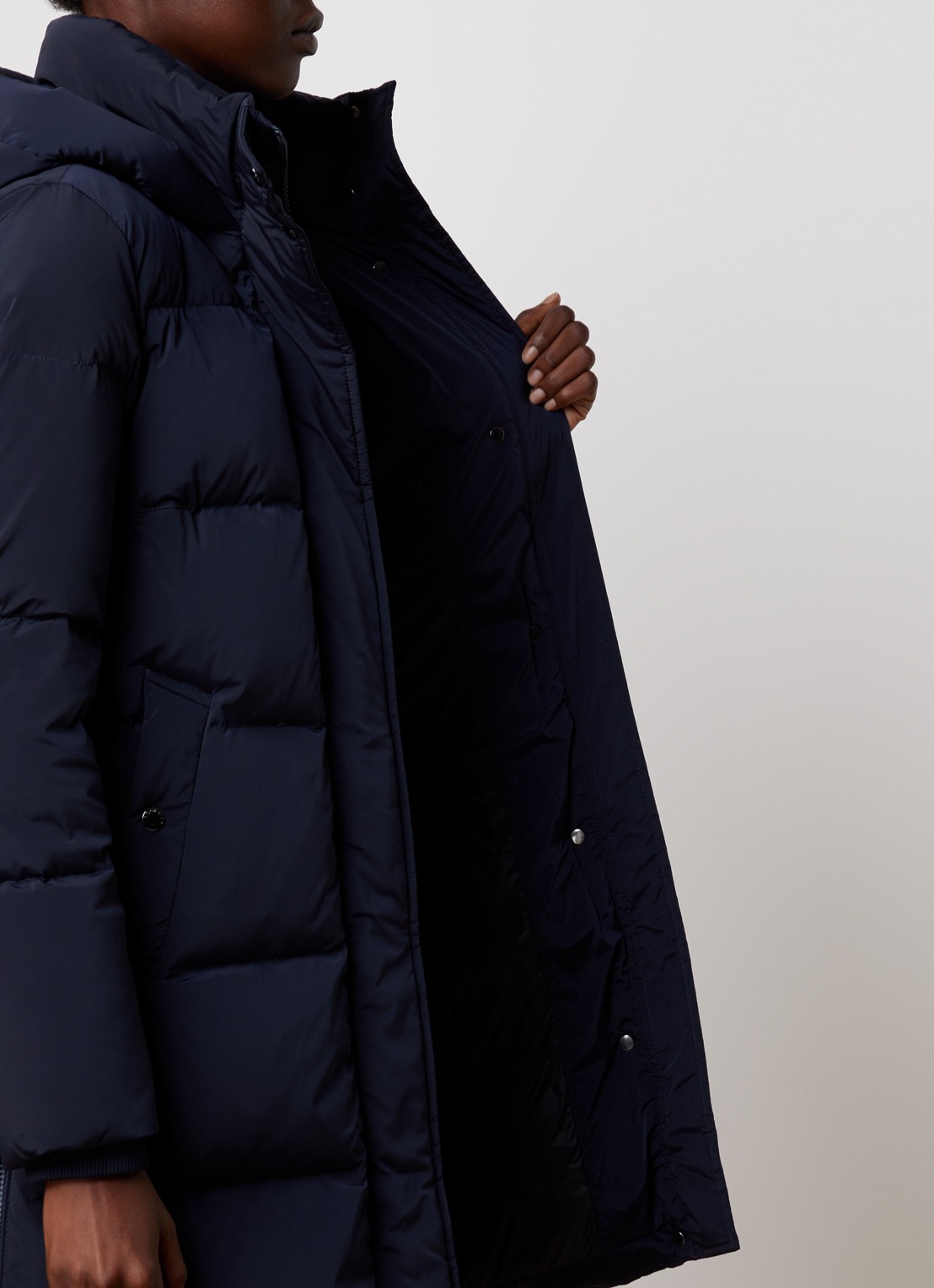 Woolrich Kelly gewatteerde parka met donsvulling en steekzakken - detail 3 donkerblauw