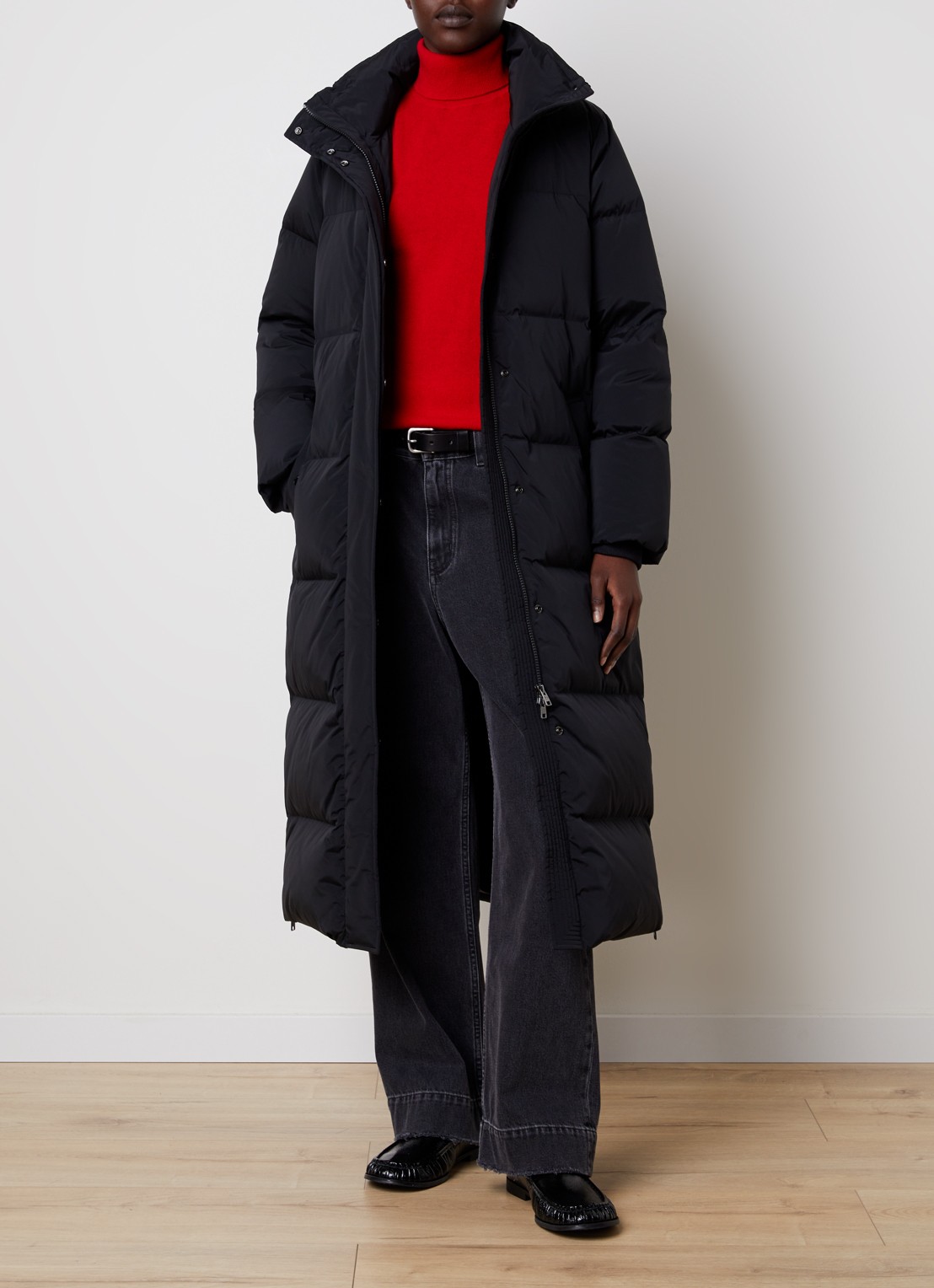 Woolrich Kelly gewatteerde parka met donsvulling en steekzakken - voorkant 2 zwart