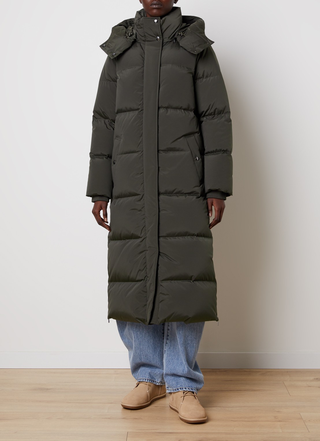Woolrich Kelly gewatteerde parka met donsvulling en steekzakken - detail bronsgroen