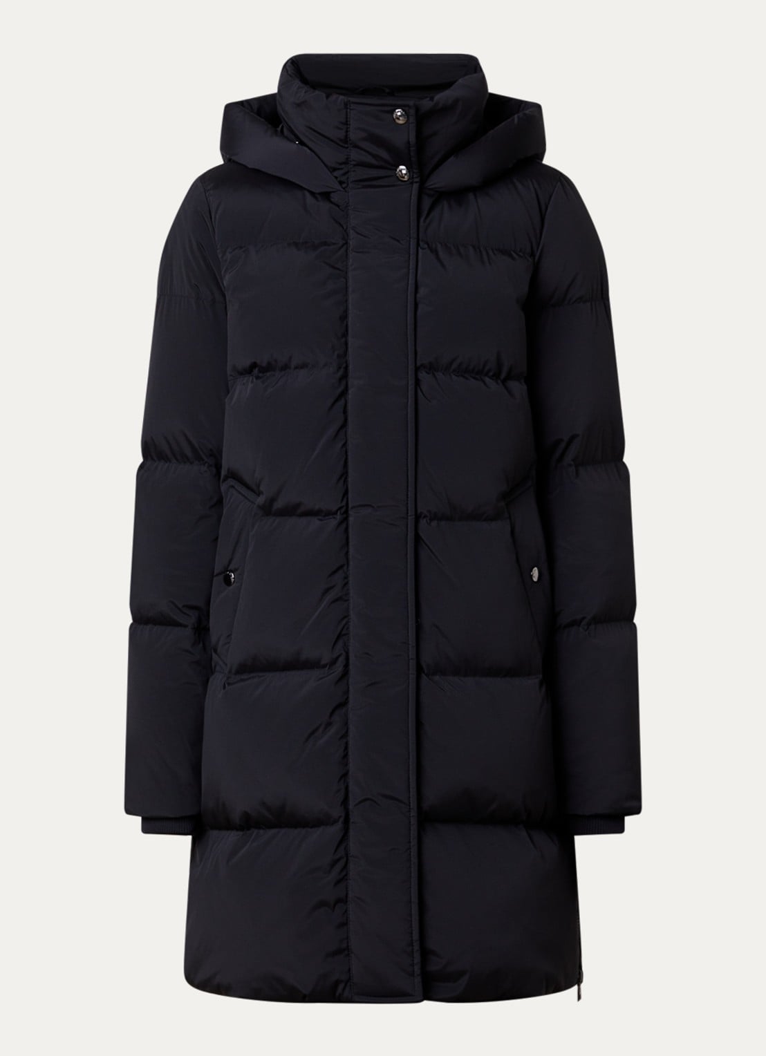 Woolrich Kelly puffer jack met donsvulling en steekzakken - voorkant 4 zwart
