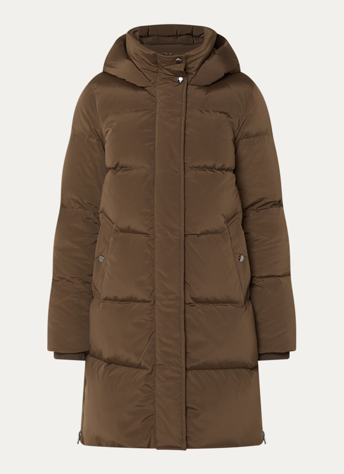 Woolrich Kelly puffer jack met donsvulling en steekzakken - voorkant 2 bruin