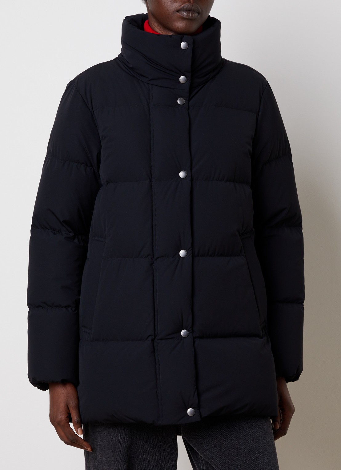 Woolrich Madison gewatteerde jas met donsvulling - detail zwart
