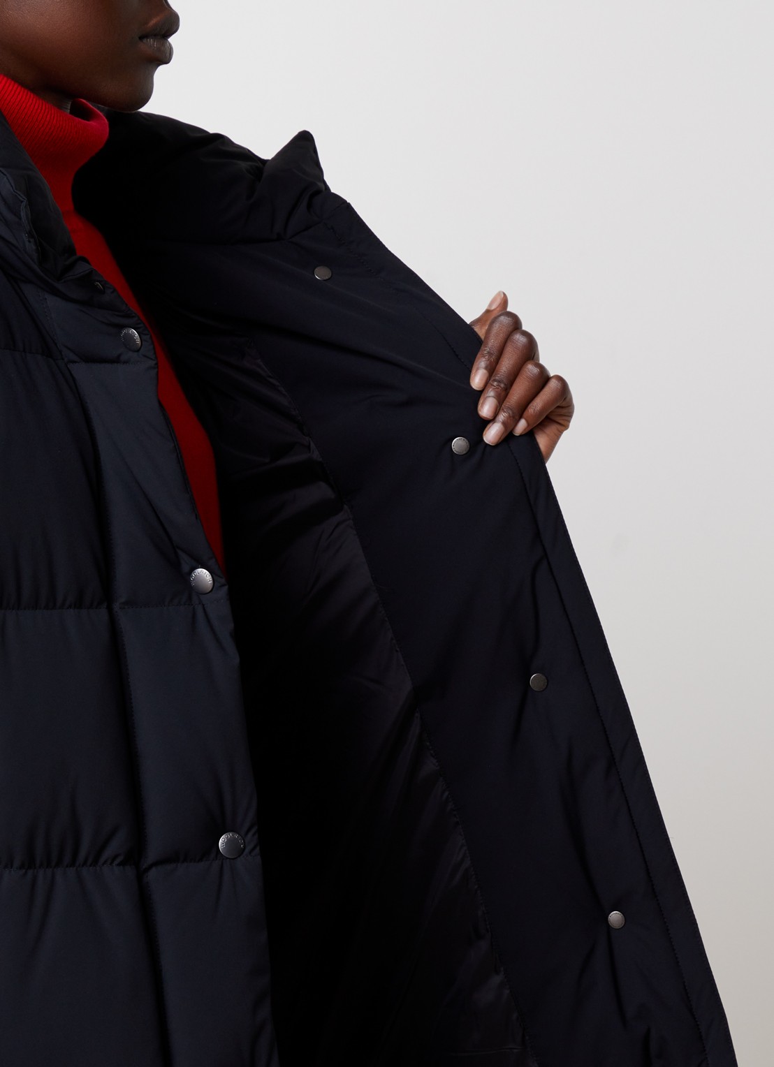 Woolrich Madison gewatteerde jas met donsvulling - detail 2 zwart