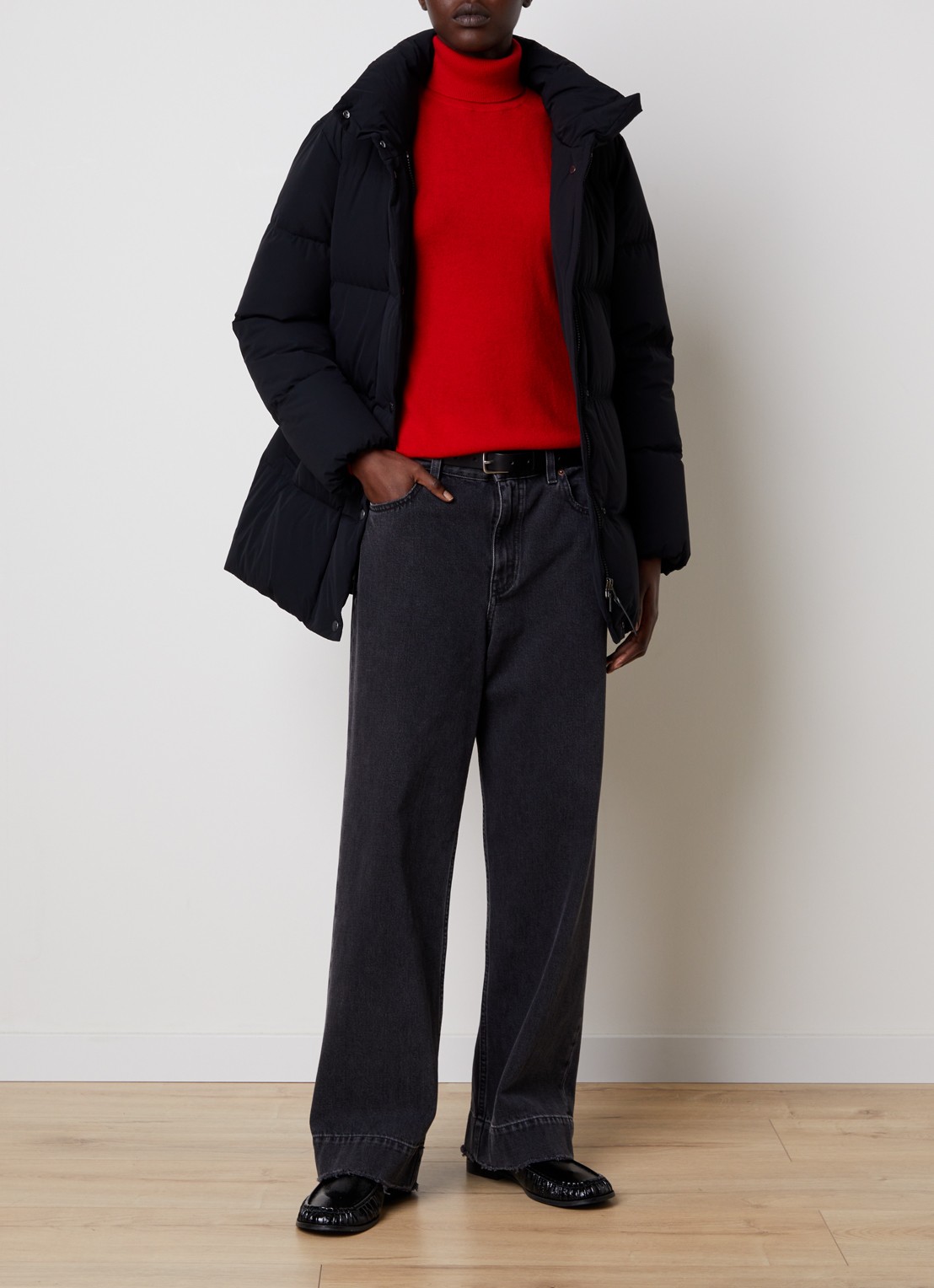 Woolrich Madison gewatteerde jas met donsvulling - voorkant 5 zwart