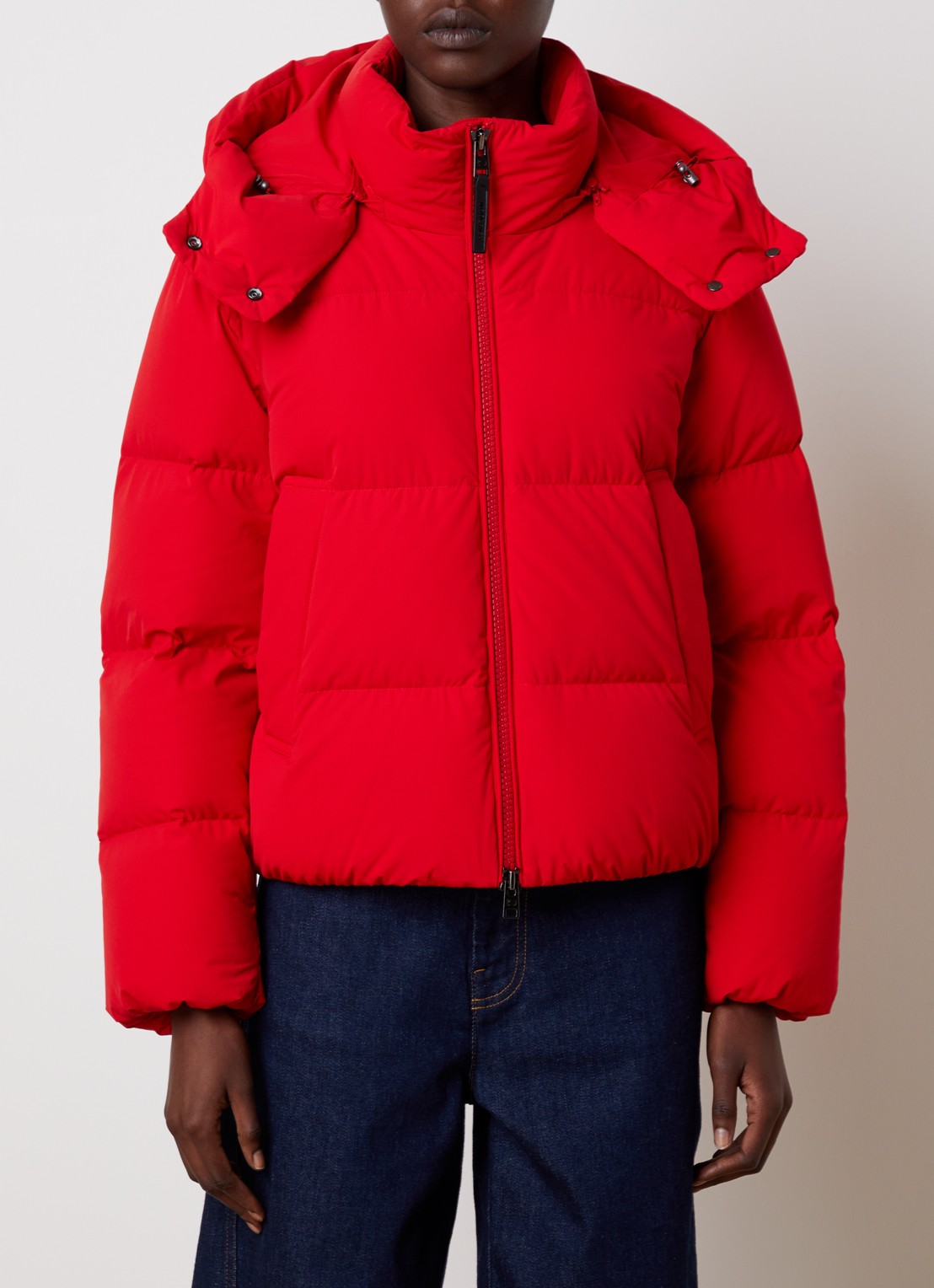 Woolrich Madison gewatteerde jas met donsvulling - detail rood