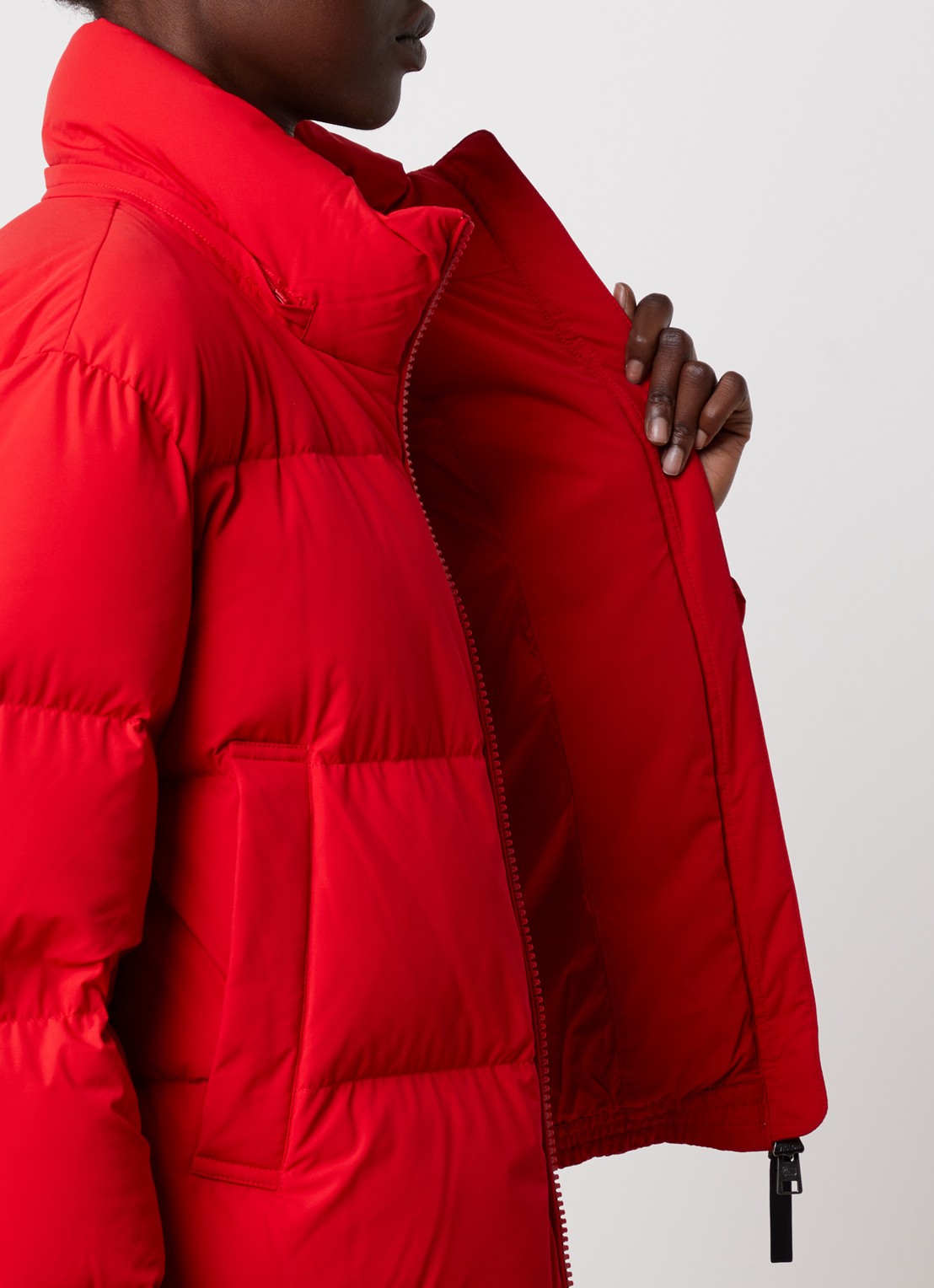 Woolrich Madison gewatteerde jas met donsvulling - detail 3 rood