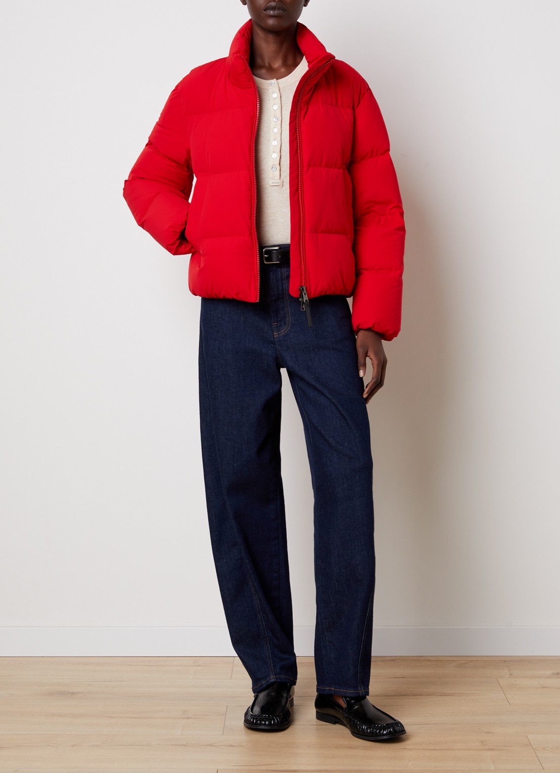 Woolrich Madison gewatteerde jas met donsvulling - voorkant 5 rood