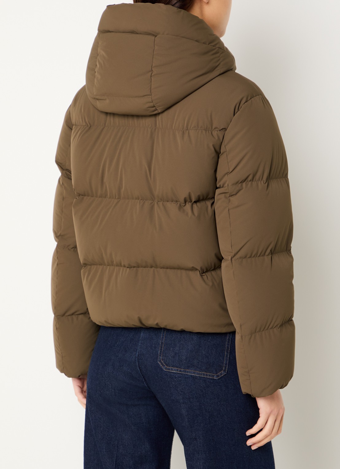Woolrich Madison gewatteerde jas met donsvulling - achterkant 4 chocoladebruin