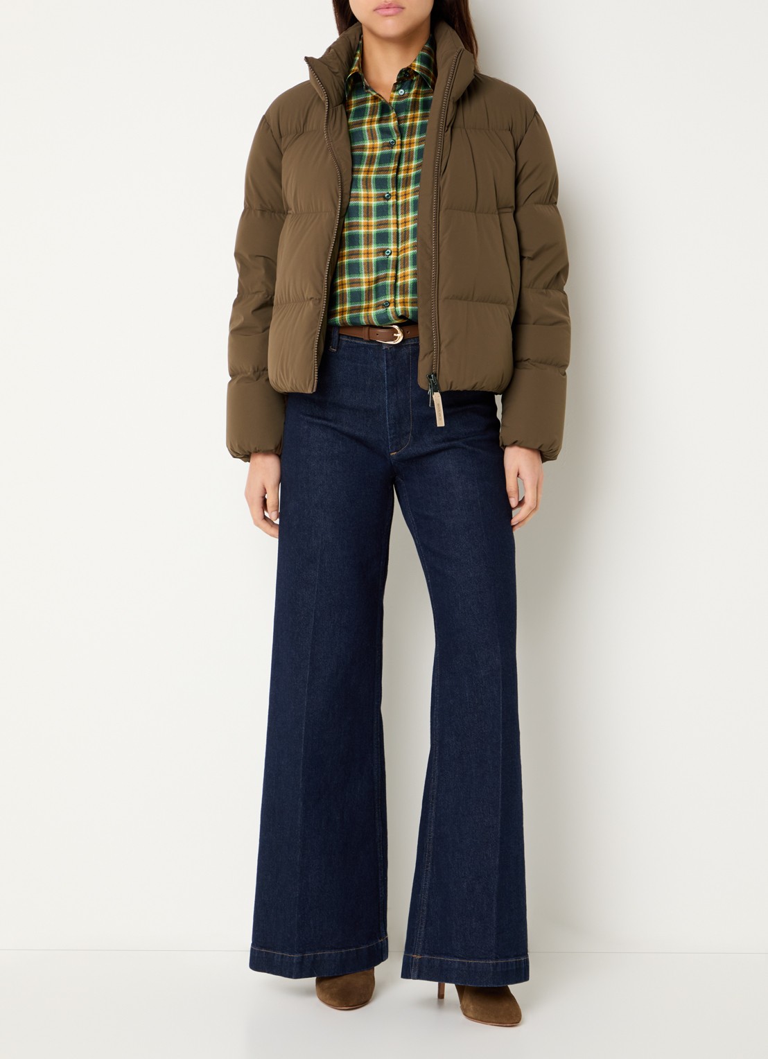 Woolrich Madison gewatteerde jas met donsvulling - voorkant 3 chocoladebruin
