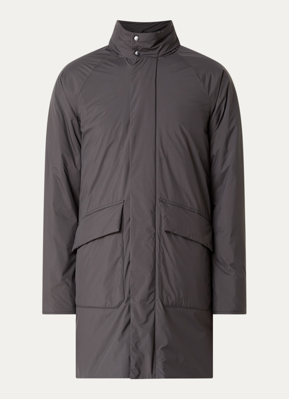 Woolrich Micro gewatteerde parka met opgestikte zakken - voorkant 2 donkergrijs