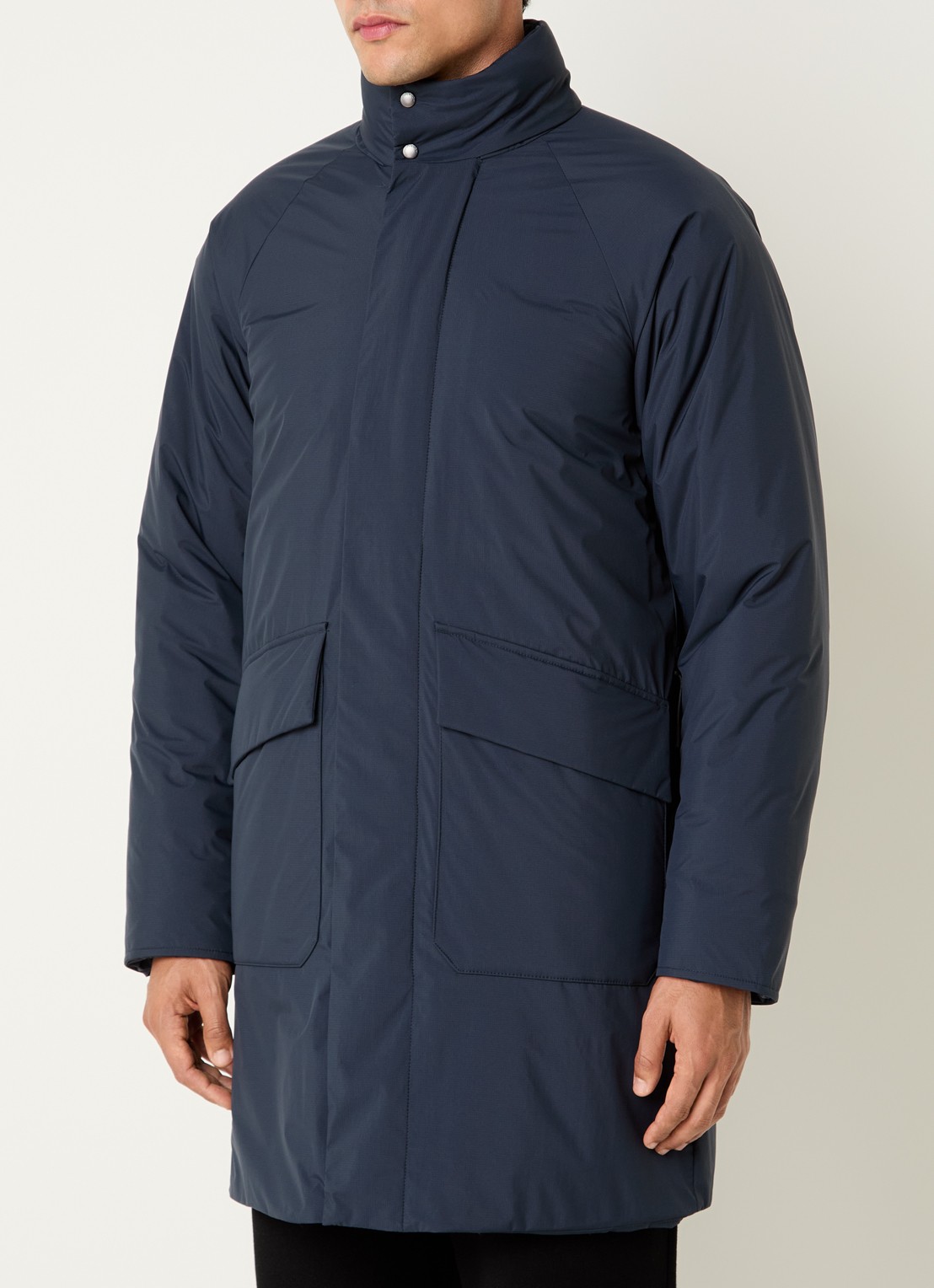 Woolrich Micro gewatteerde parka met opgestikte zakken - detail blauw