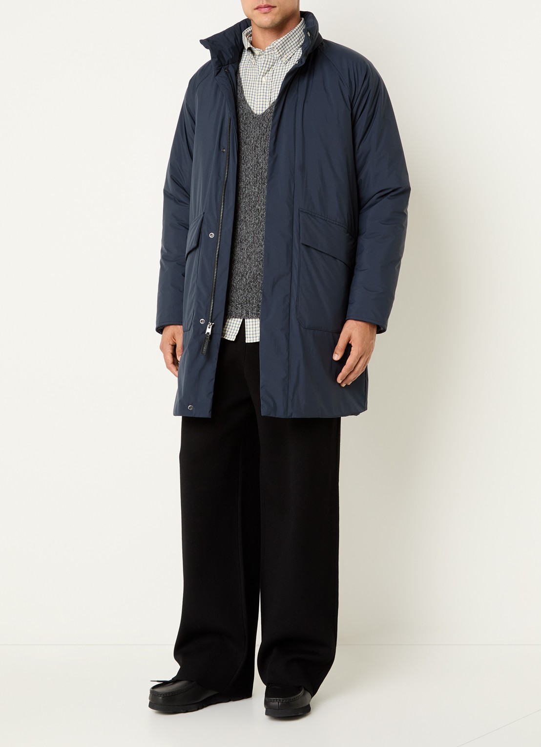 Woolrich Micro gewatteerde parka met opgestikte zakken - voorkant 3 blauw