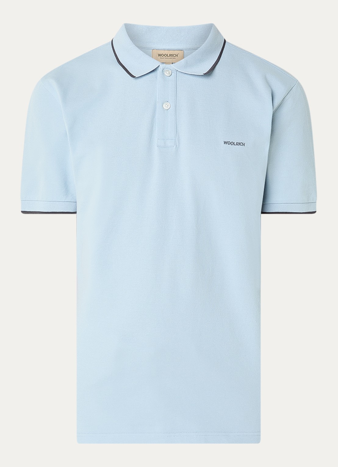 Woolrich Monterey regular fit polo met logoborduring - voorkant 2 lichtblauw