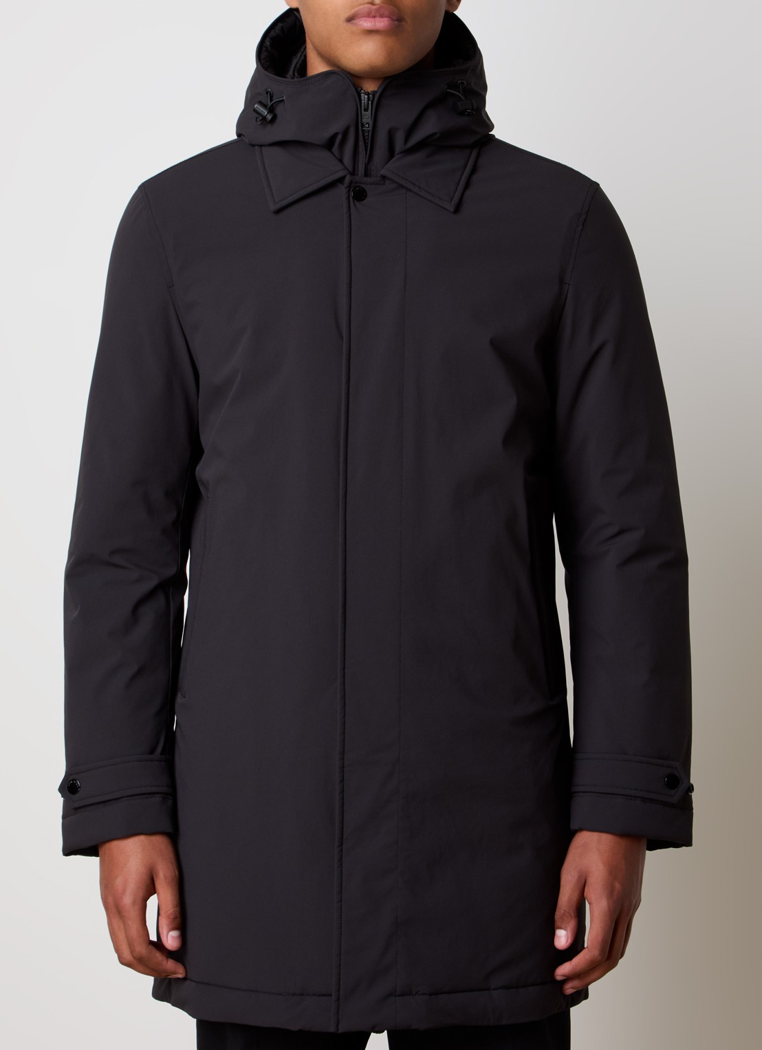 Woolrich Parka met capuchon en ritszakken - detail zwart