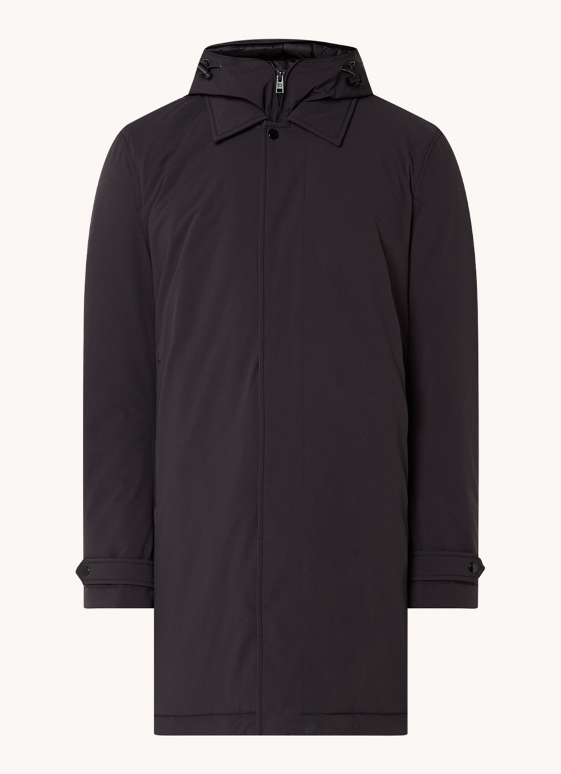 Woolrich Parka met capuchon en ritszakken - voorkant 4 zwart