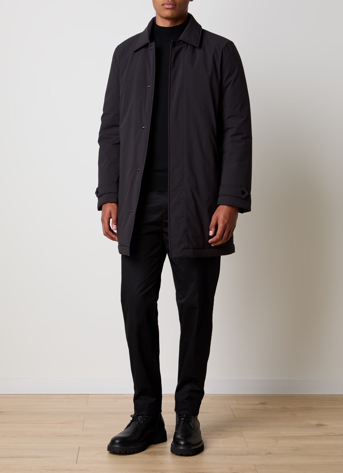 Woolrich Parka met capuchon en ritszakken - voorkant 5 zwart