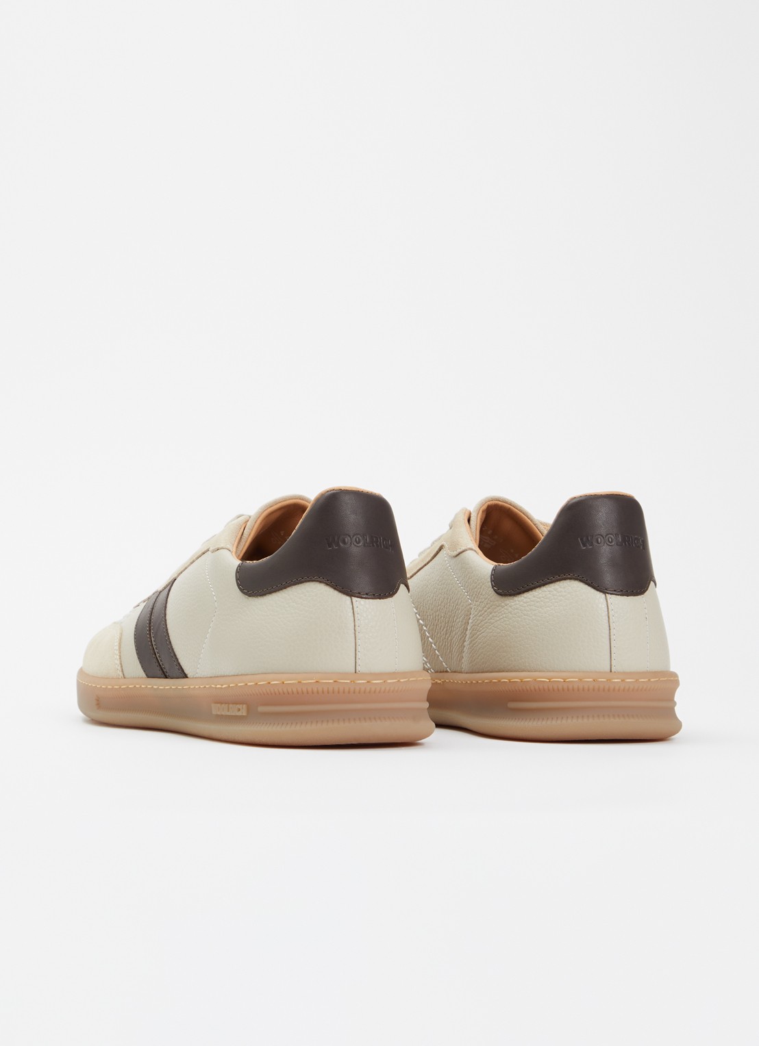Woolrich Samba sneaker van leer met details van suède - achterkant 4 beige