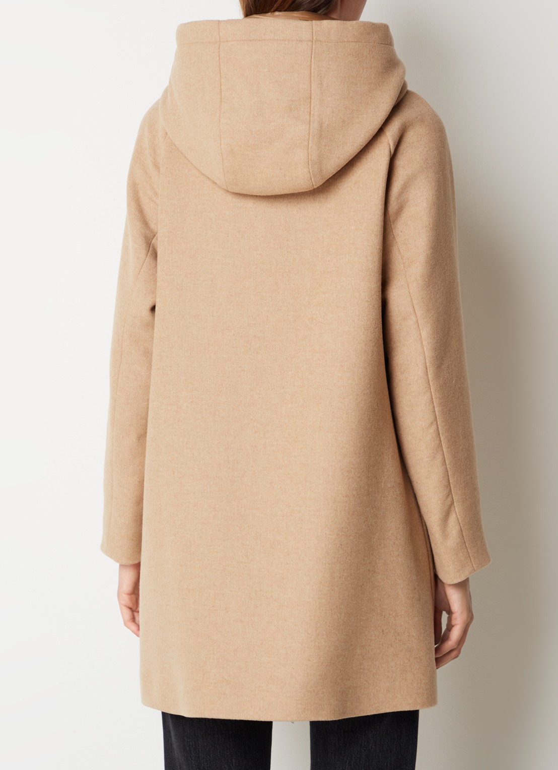 Woolrich Sideline parka in wolblend met klepzakken en uitneembare voering - achterkant camel