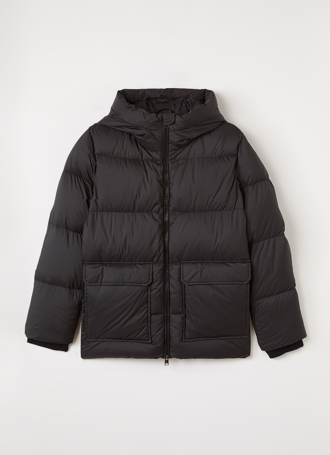 Woolrich Sierra pufferjack met donsvulling - voorkant zwart