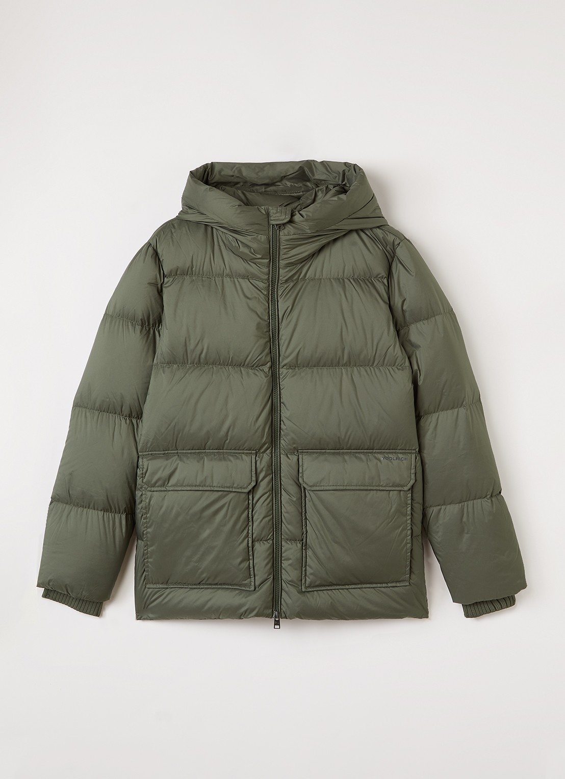 Woolrich Sierra pufferjack met donsvulling - voorkant 2 groen