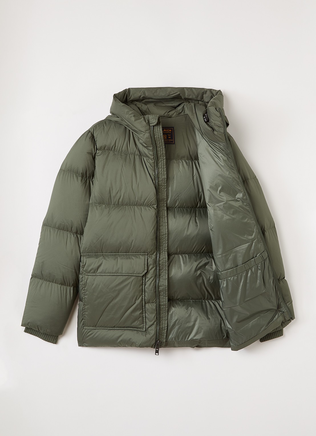Woolrich Sierra pufferjack met donsvulling - voorkant 3 groen