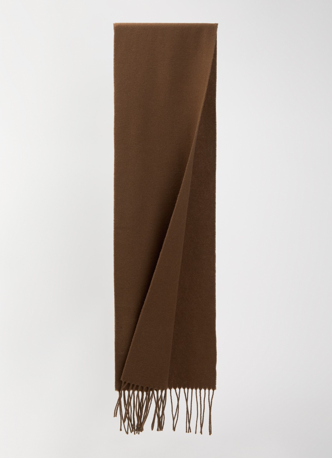 Woolrich Sjaal van wol met franjes 200 x 25 cm - detail bruin