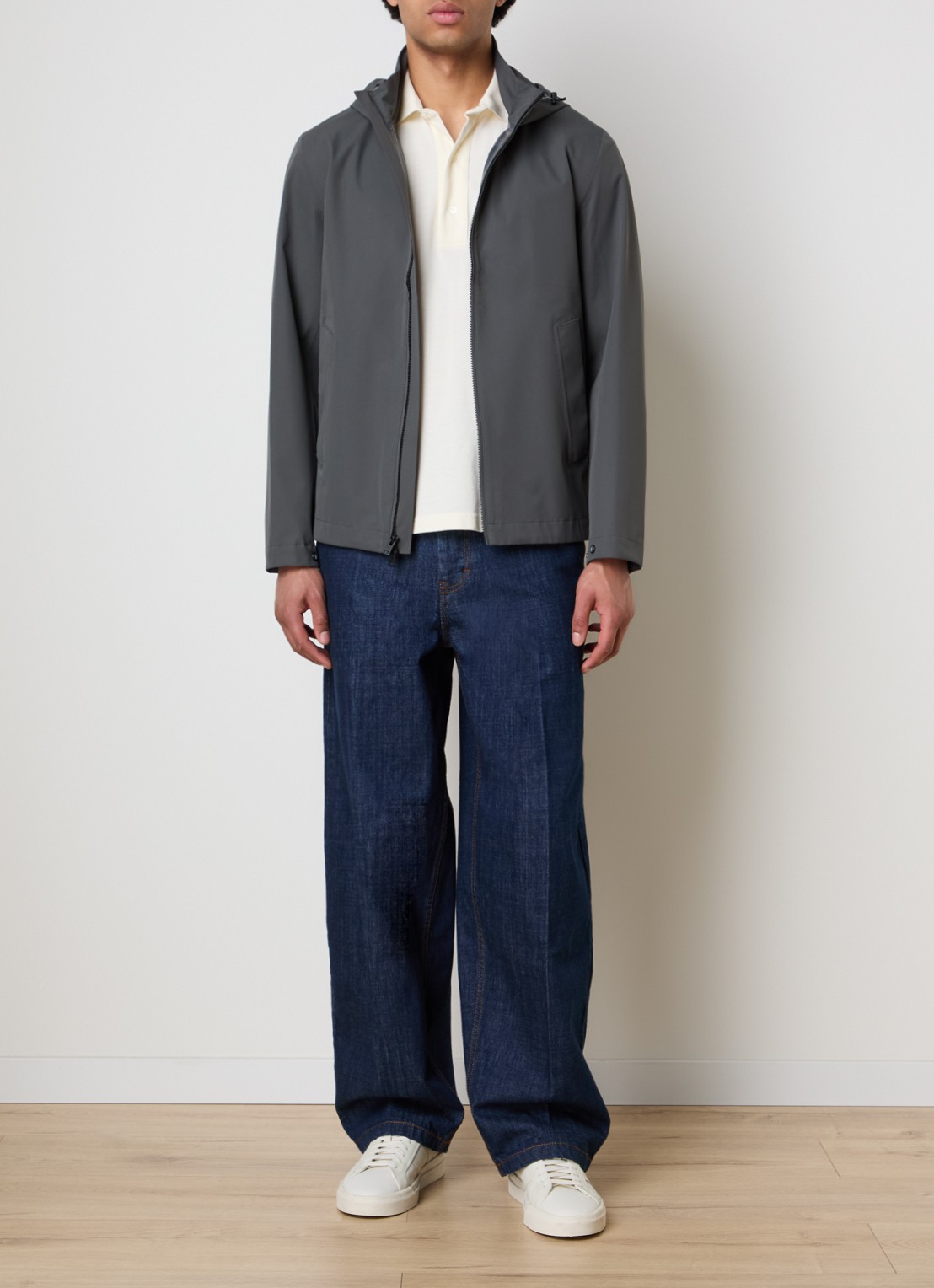Woolrich Softshell jack met capuchon - voorkant 6 donkergrijs