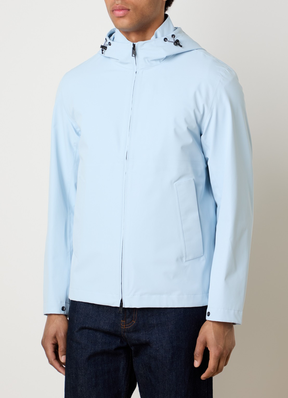 Woolrich Softshell jack met capuchon - detail lichtblauw