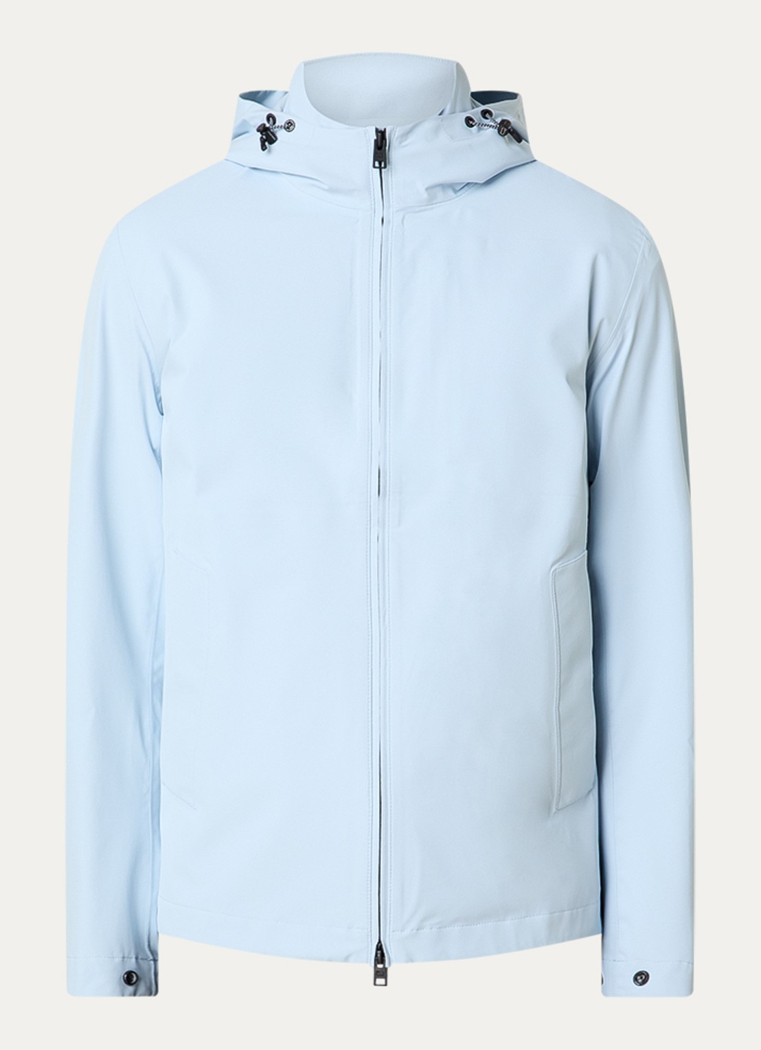 Woolrich Softshell jack met capuchon - voorkant 5 lichtblauw