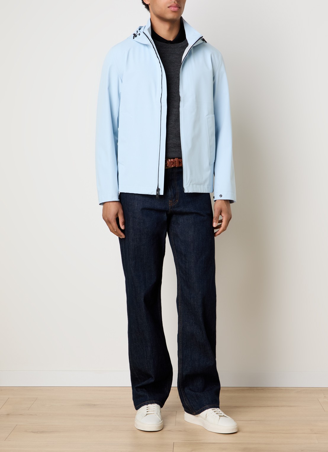 Woolrich Softshell jack met capuchon - voorkant 6 lichtblauw