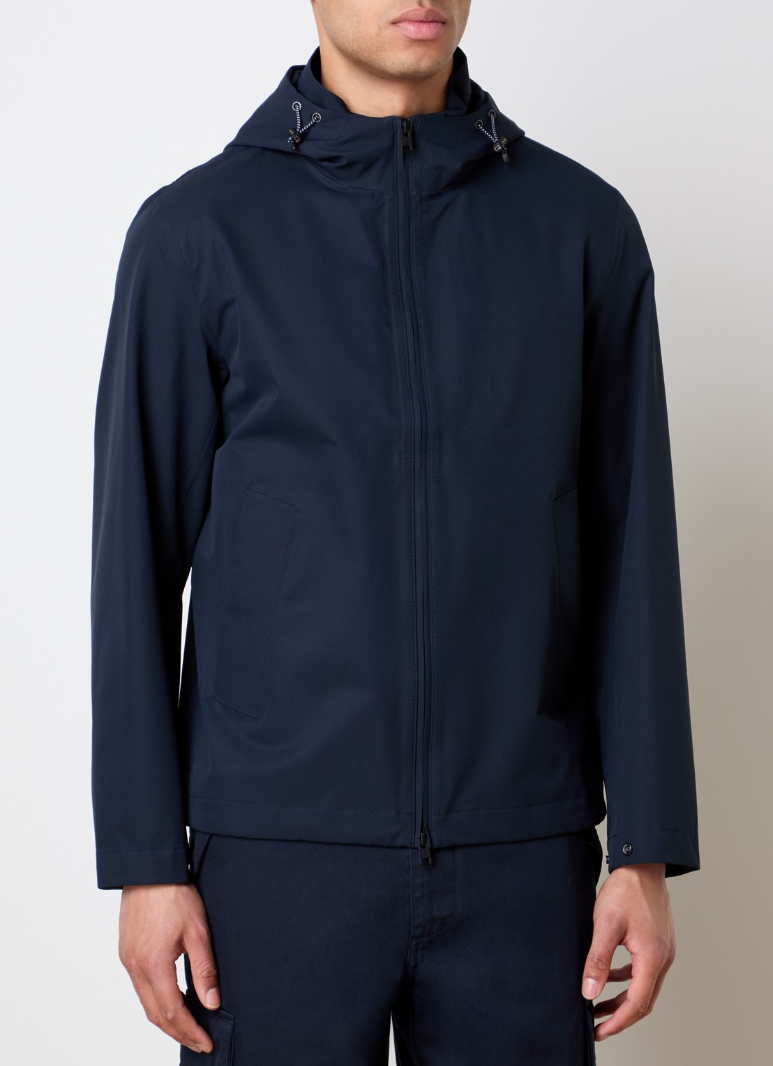 Woolrich Softshell jack met capuchon - detail donkerblauw