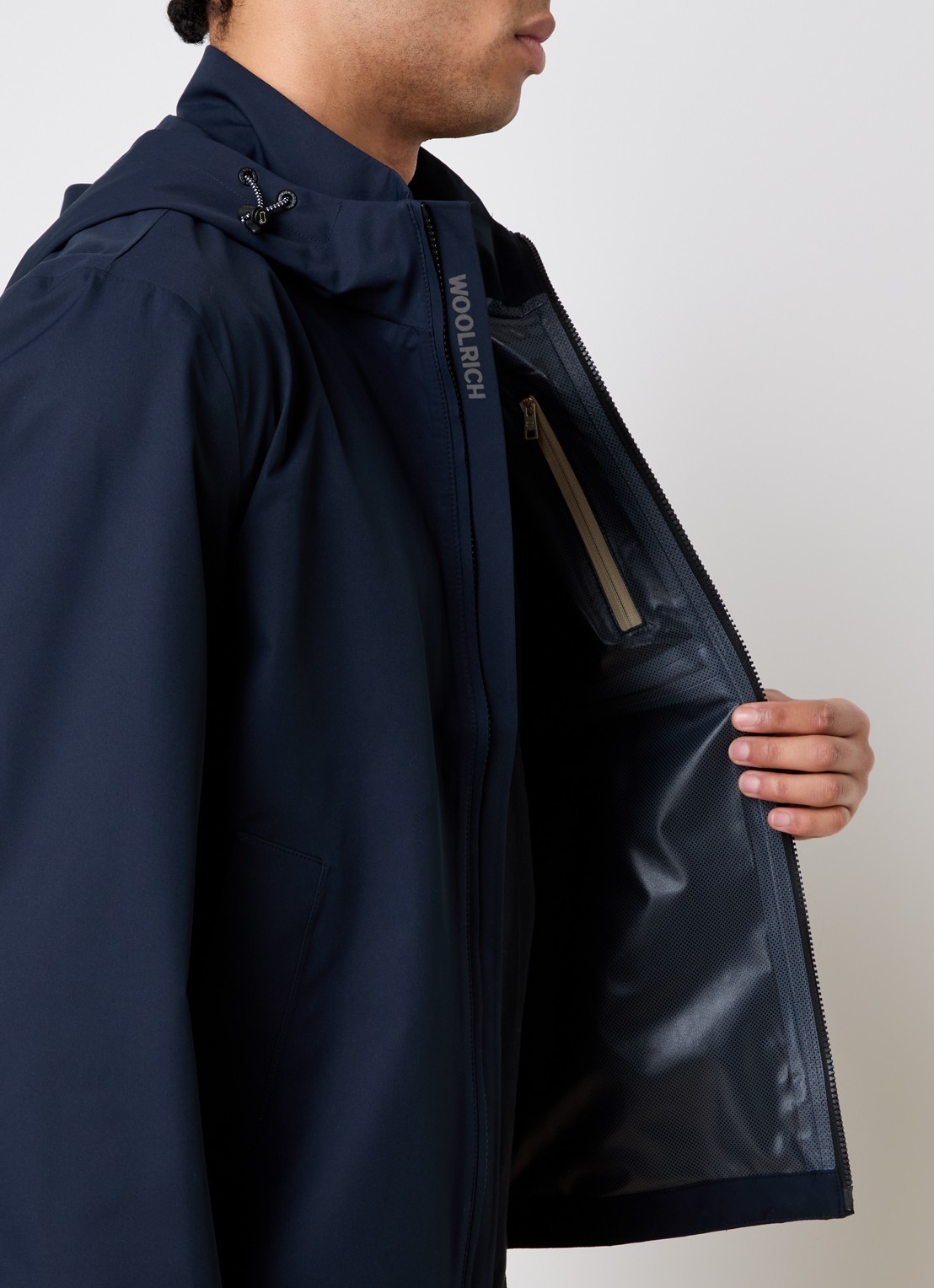 Woolrich Softshell jack met capuchon - detail 2 donkerblauw