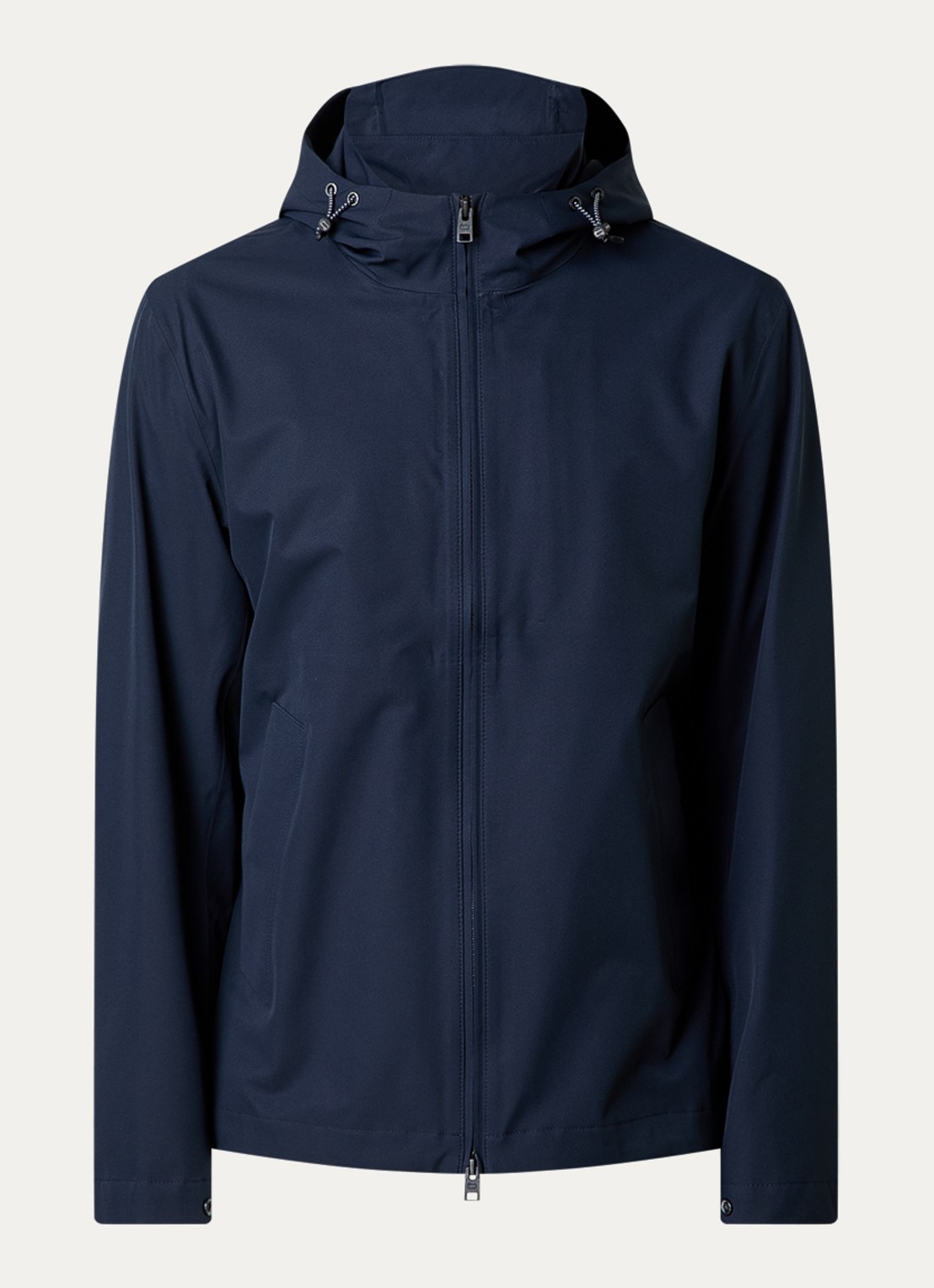 Woolrich Softshell jack met capuchon - voorkant 5 donkerblauw