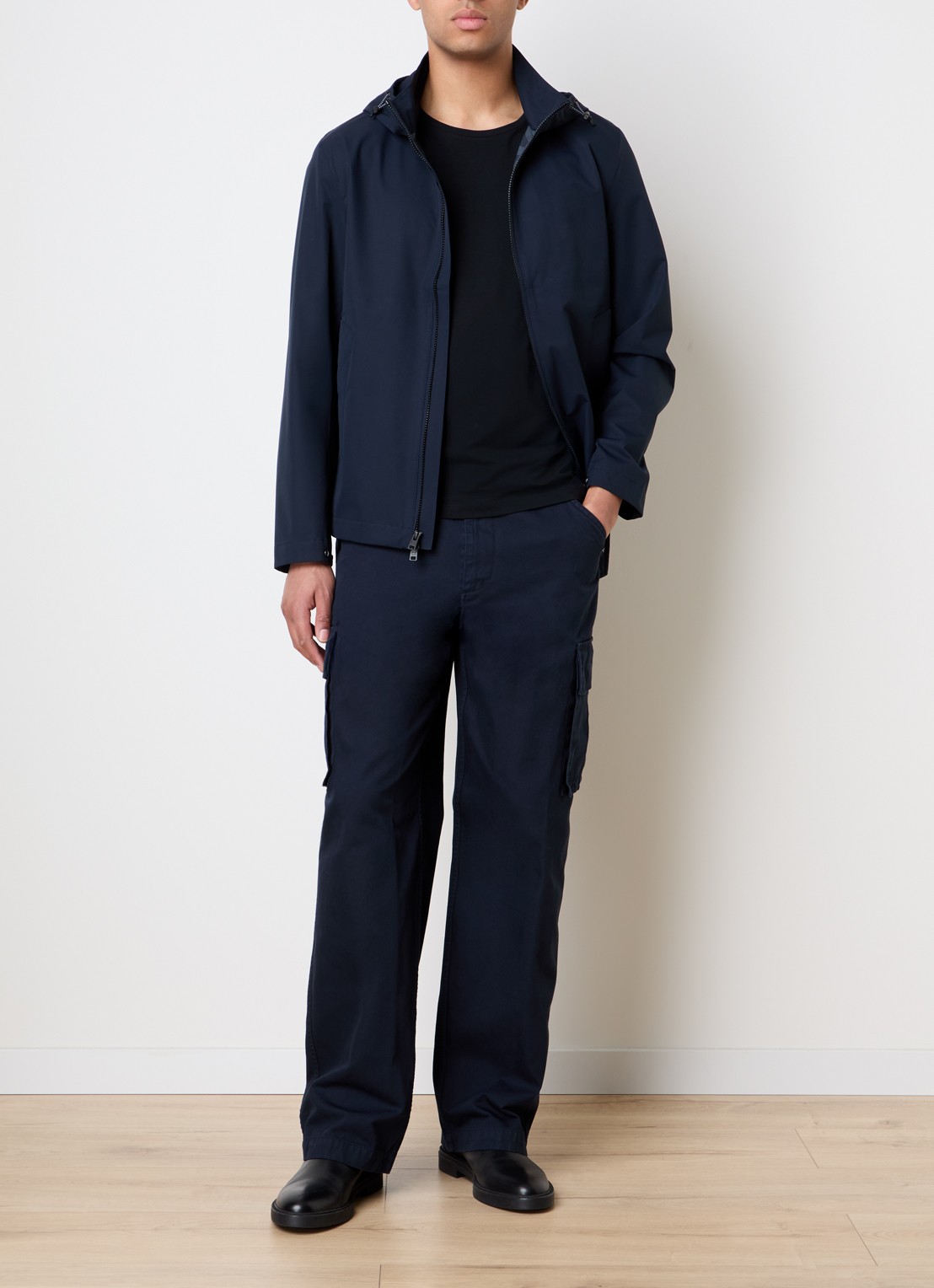 Woolrich Softshell jack met capuchon - voorkant 6 donkerblauw