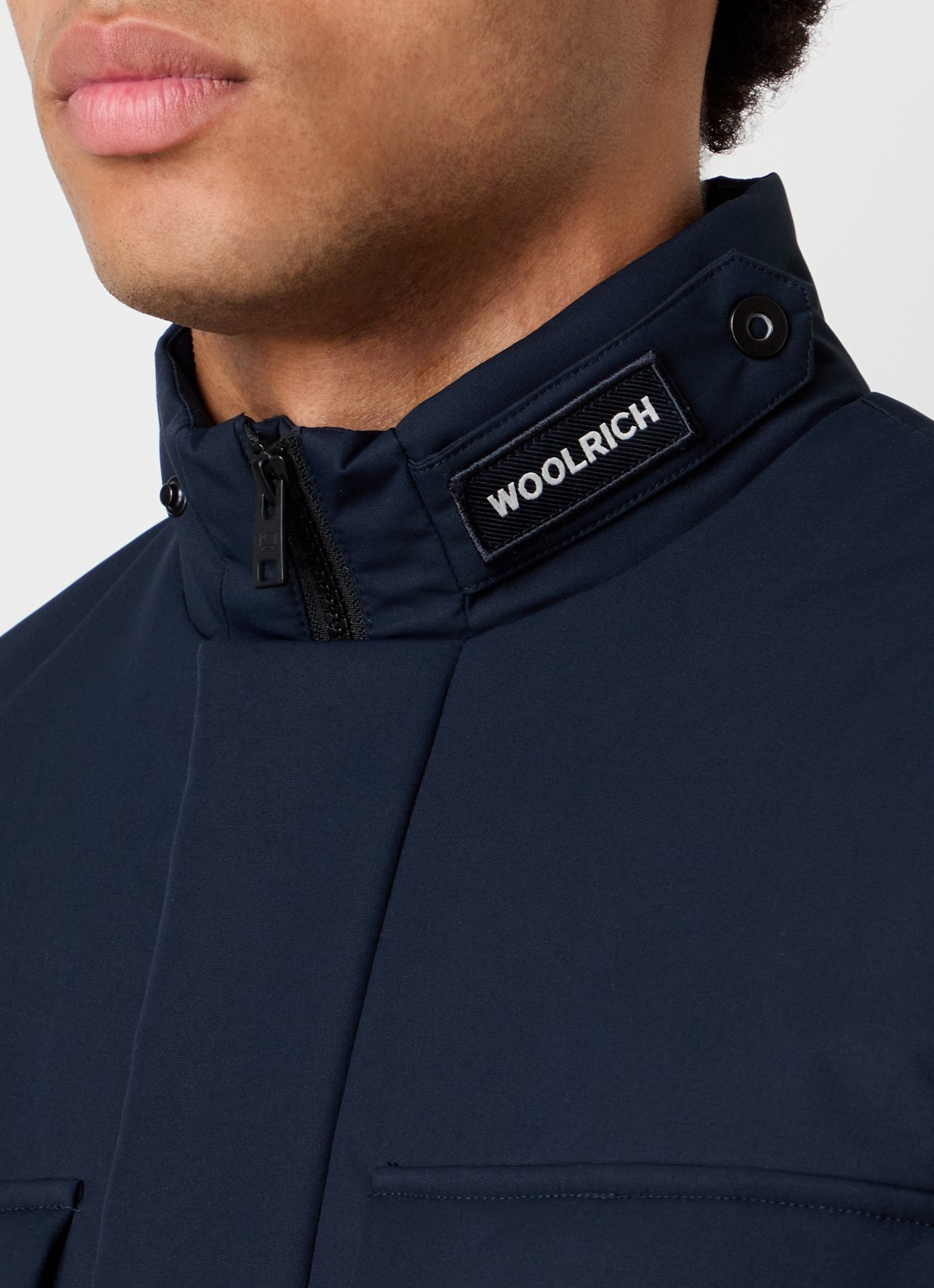 Woolrich Softshell jack met ritszakken - detail 6 donkerblauw