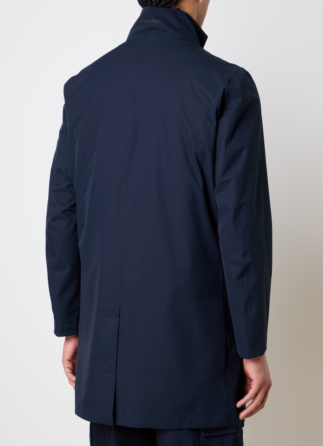 Woolrich Softshell parka met ritszakken - achterkant 6 donkerblauw