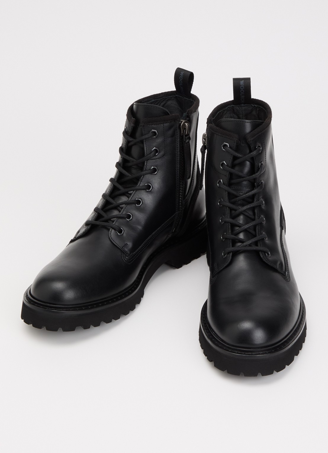 Woolrich Veterboot van kalfsleer - detail zwart