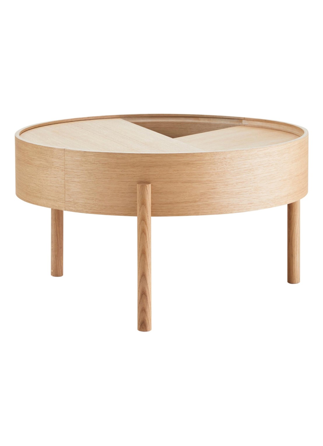 Woud Arc salontafel Ø66 x 38 cm - voorkant bruin