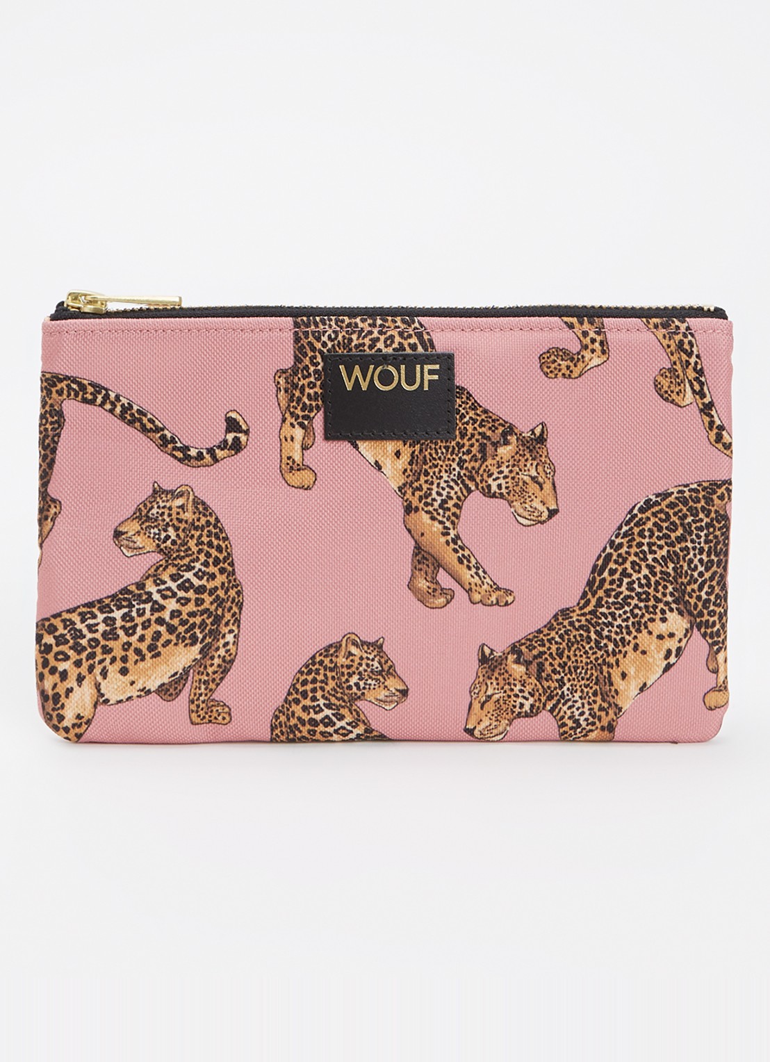 Wouf Blush toilettas met print - voorkant zalmroze
