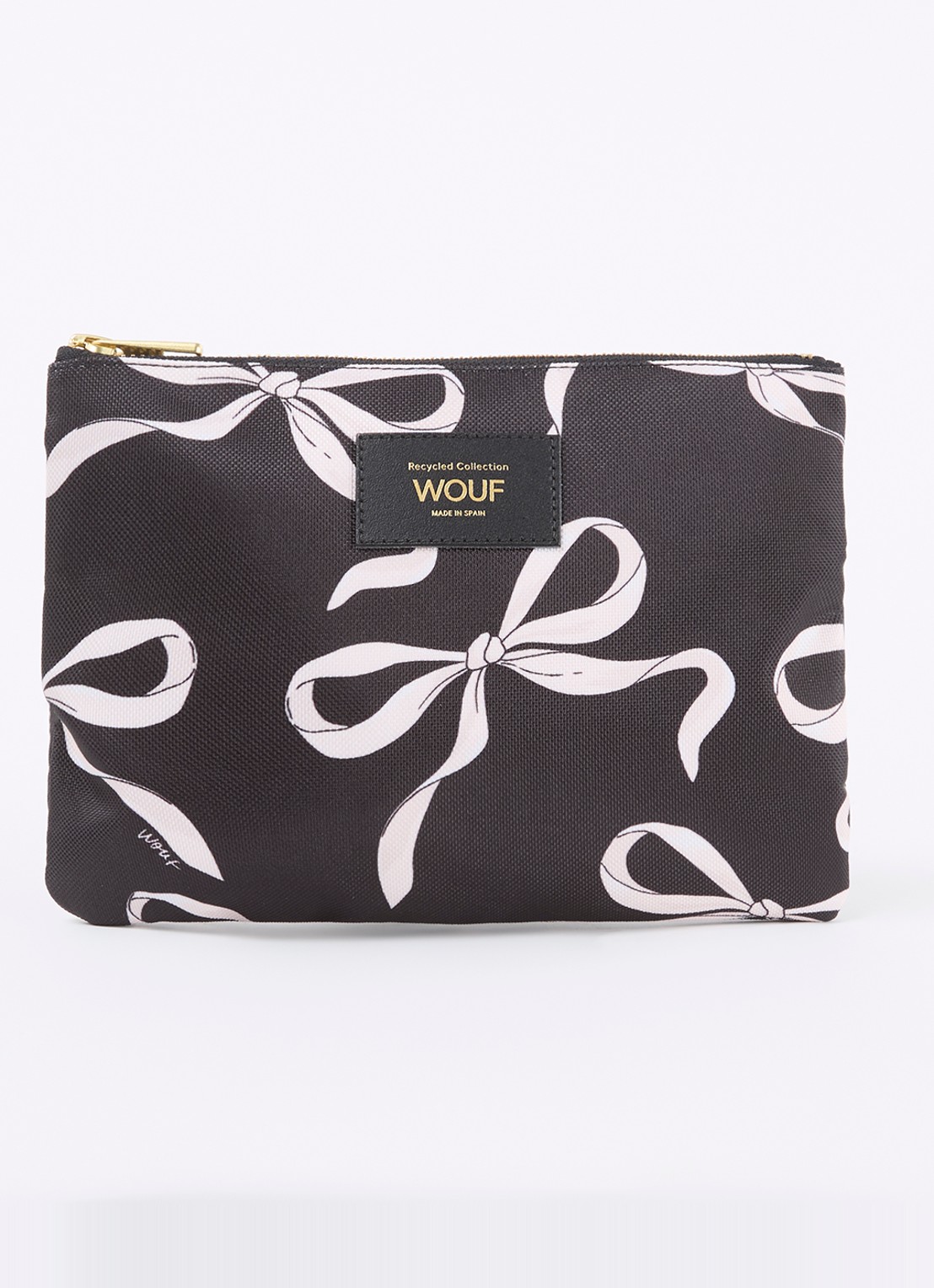 Wouf Carlota toilettas met print - voorkant zwart