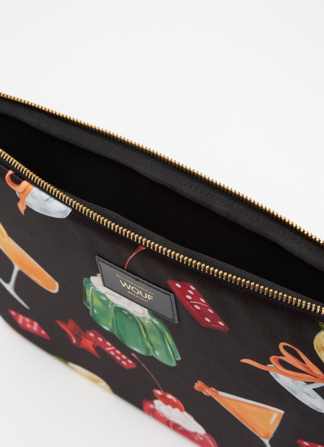 Wouf Cheers laptophoes 13 en 14 inch met print - detail 2 zwart